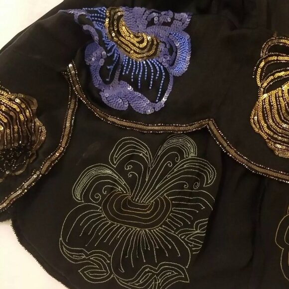 The House of Adair 1920s Hand-Beaded Silk Satin Evening Dress | Art Deco Couture - Picture 8 of 14